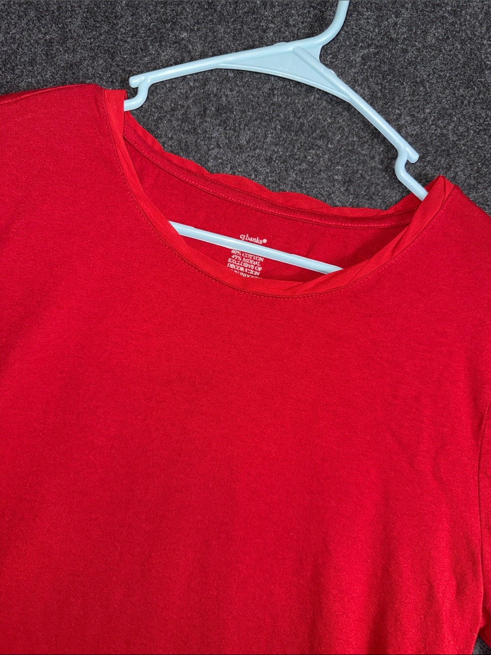 CJ Banks Red 3/4 Sleeve Cotton Modal Knit Top Crew Neck Size X Womens
